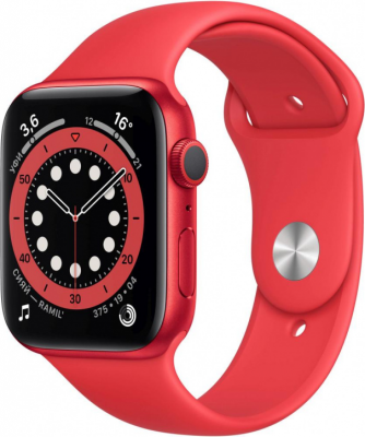 Apple Watch Series 6 GPS 44 мм корпус из алюминия красный ремешок красный У этих часов есть новый датчик и специальное приложение для измерения уровня кислорода в крови. И много других продвинутых функций для здорового образа жизни. Apple Watch Series 6 — это мощное устройство, которое бережно заботится о вас.