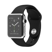 Apple Watch 38mm Stainless Steel Case with Black Sport Band