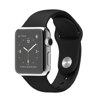 Apple Watch 38mm Stainless Steel Case with Black Sport Band Apple Watch - умные часы, ориентированные на людей, любящих функциональные, но при этом стильные устройства.