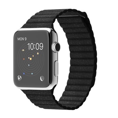 Apple Watch 42mm Stainless Steel Case with Black Leather Loop Apple Watch - умные часы, ориентированные на людей, любящих функциональные, но при этом стильные устройства.