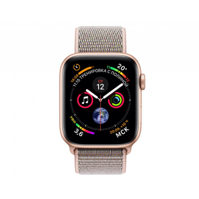 Apple Watch Series 4 44mm Gold Aluminum Case with Pink Sand Sport Loop Apple Watch Series 4 имеют массу нововведений и впервые масштабно обновленный дизайн с момента выхода оригинальных «умных» часов Apple.