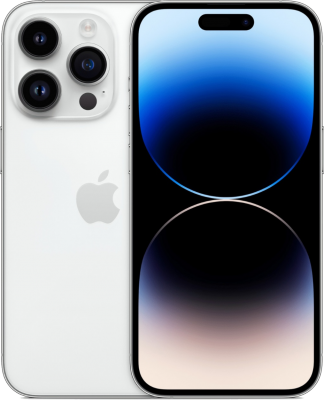 Apple iPhone 14 Pro 128 ГБ серебристый iPhone 14 Pro – это флагманский смартфон 2022 года от компании Apple. Модель представлена в четырех вариантах цветов: глубокий фиолетовый (Deep Purple), золотой (Gold), космический черный (Space Black) и серебристый (Silver).
