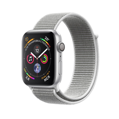 Apple Watch Series 4 44mm Silver Aluminum Case with Seashell Sport Loop Apple Watch Series 4 имеют массу нововведений и впервые масштабно обновленный дизайн с момента выхода оригинальных «умных» часов Apple.