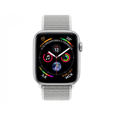Apple Watch Series 4 40mm Silver Aluminum Case with Seashell Sport Loop Apple Watch Series 4 имеют массу нововведений и впервые масштабно обновленный дизайн с момента выхода оригинальных «умных» часов Apple.