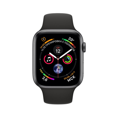 Apple Watch Series 4 44mm Space Gray Aluminum Case with Black Sport Band Apple Watch Series 4 имеют массу нововведений и впервые масштабно обновленный дизайн с момента выхода оригинальных «умных» часов Apple.