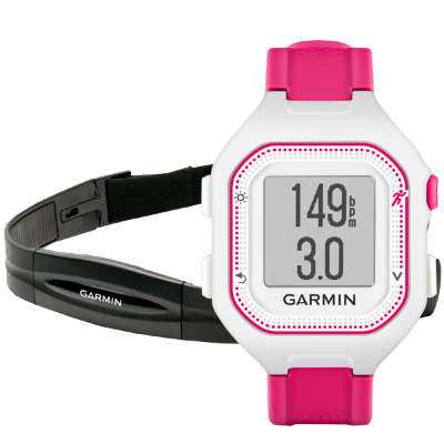 Forerunner 25 бело-розовые HRM Forerunner 25 бело-розовые HRM часы разработаны специально для бега, оснащены мощным приемником GPS и отличаются простым и удобным дизайном. Они позволяют отслеживать такие показатели, как темп, расстояние, пульс и калории. 