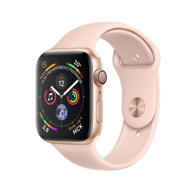 Apple Watch Series 4 40mm Gold Aluminum Case with Pink Sand Sport Band Apple Watch Series 4 имеют массу нововведений и впервые масштабно обновленный дизайн с момента выхода оригинальных «умных» часов Apple.
