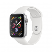 Apple Watch Series 4 44mm Silver Aluminum Case with White Sport Band