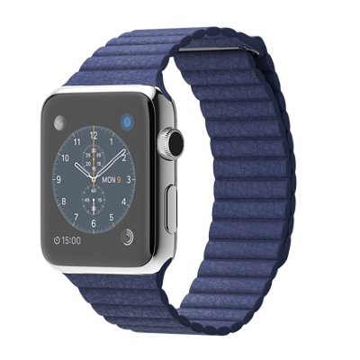 Apple Watch 42mm Stainless Steel Case with Bright Blue Leather Loop Apple Watch - умные часы, ориентированные на людей, любящих функциональные, но при этом стильные устройства.