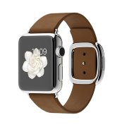 Apple Watch 38mm Stainless Steel Case with Brown Modern Buckle