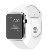 Apple Watch 42mm Stainless Steel Case with White Sport Band