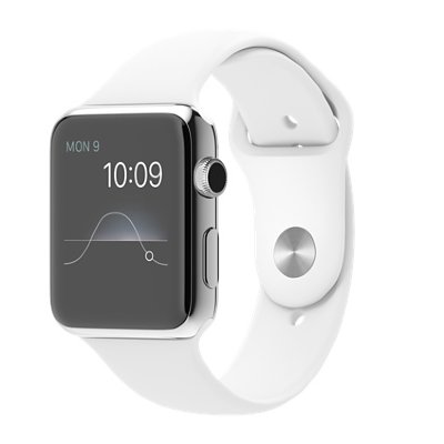 Apple Watch 42mm Stainless Steel Case with White Sport Band ​Apple Watch – умные часы, ориентированные на людей, любящих функциональные, но при этом стильные устройства.