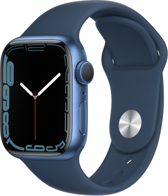 Apple Watch Series 7 41 мм корпус из алюминия синий спортивный ремешок «синий омут» Apple Watch Series 7 показывают максимум. Большой продвинутый дисплей. Самые прочные Apple Watch в истории. Мощные инновации для заботы о здоровье. Более быстрая зарядка: до 33% быстрее.