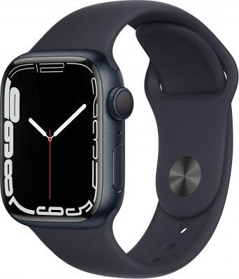 Apple Watch Series 7 41 мм корпус из алюминия «тёмная ночь» спортивный ремешок «тёмная ночь» Apple Watch Series 7 показывают максимум. Большой продвинутый дисплей. Самые прочные Apple Watch в истории. Мощные инновации для заботы о здоровье. Более быстрая зарядка: до 33% быстрее.