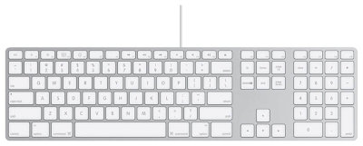 Apple Keyboard Aluminium (MB110) Apple Keyboard Aluminium (MB110) представляет собой полноразмерную ультратонкую USB-клавиатуру, которая имеет анодированное алюминиевое покрытие и клавиши с низкой посадкой.