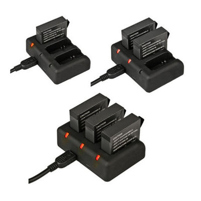 Универсальная зарядка для трех аккумуляторов  Универсальная зарядка подходит для аккумуляторов от камер 3\3+\4. Заряжает одновременно три аккумулятора, возможна зарядка по одному.