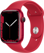 Apple Watch Series 7 45 мм корпус из алюминия красный спортивный ремешок красный
